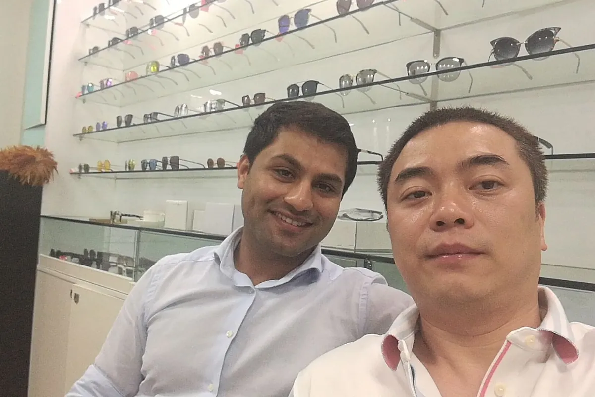 Customers visiting our eyewear showroom